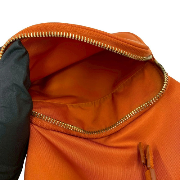 s-l400.jpg PRADA Orange Leather Saffiano Shoulder Bag